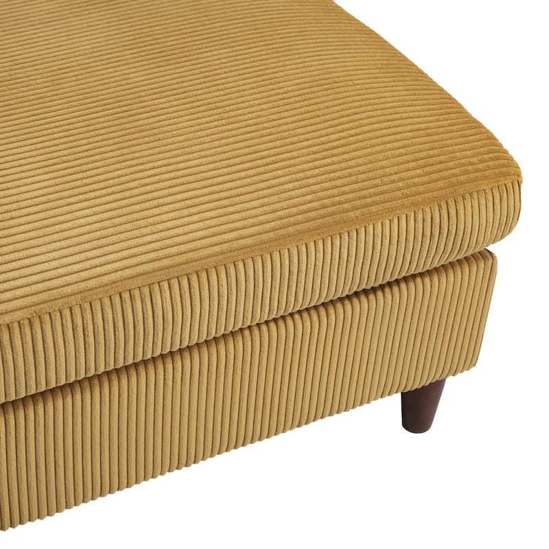 Corduroy Accent Chair with Ottoman Modular Couch Sectional Sofa