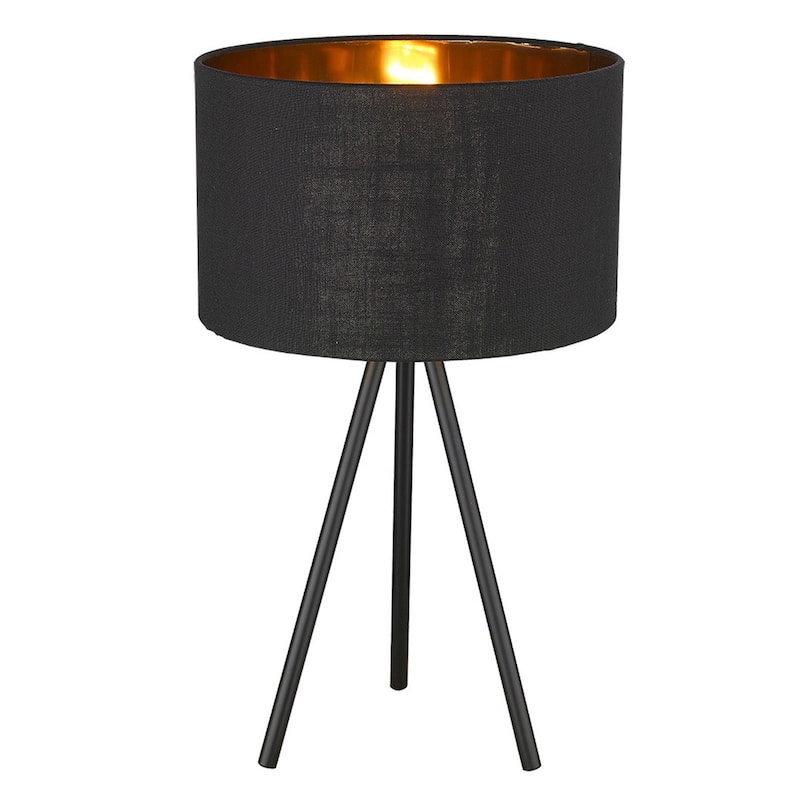 22 Inch Metal Tripod Table Lamp with Drum Shade for Living Room