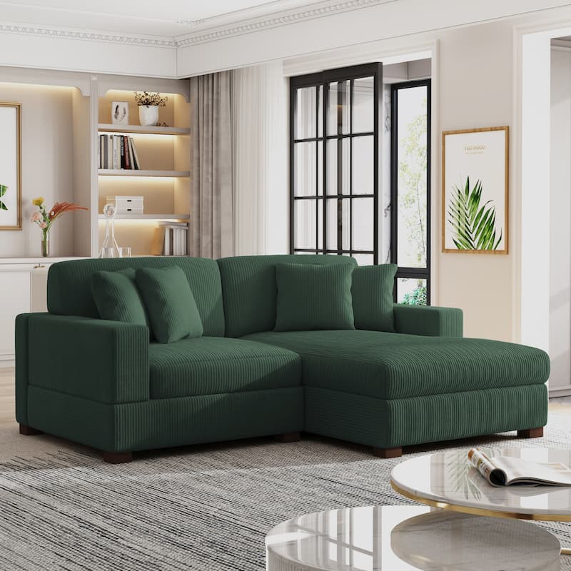 Oversized Modular Sectional Sofa Set with Pillows for Living Room - Hunter Green/Armchair&Chaise