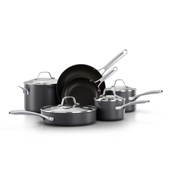 Calphalon Classic Hard-Anodized Nonstick Cookware, 10-Piece Pots and Pans Set