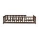 preview thumbnail 16 of 84, Montessori Twin Size Toddler Floor Bed with Fence without Door, Open-row Design Wood Frame Platform Bed with Safety Guardrails