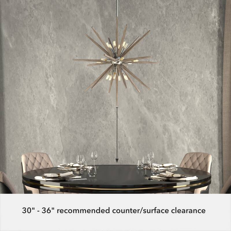 Hunter Jupiter Star Pendant - Entry, Dining Room - Mid-Century Modern, Sputnik
