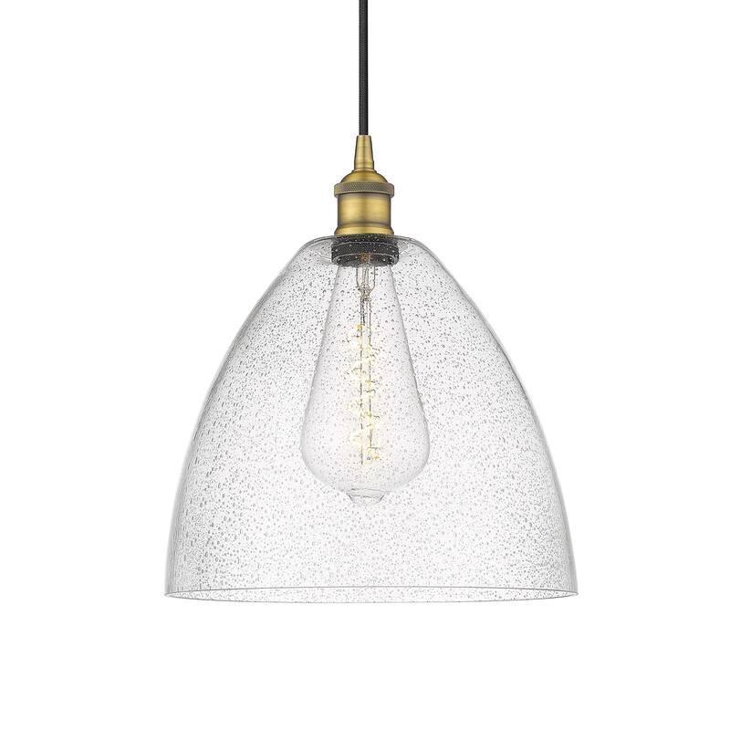 Innovations Lighting 616-1P-14-12 Edison Dome Pendant Edison Dome 12" - Brushed Brass / Seedy