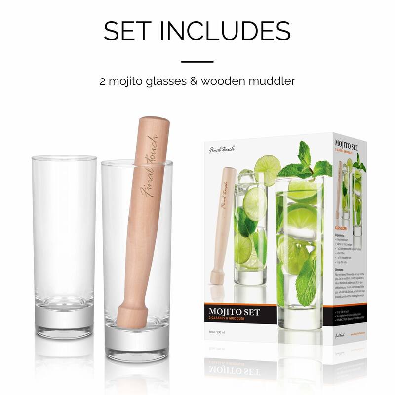 Final Touch Mojito Glass and Muddler Set