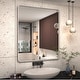 preview thumbnail 85 of 141, Apmir Metal Frame Tempered Glass Bathroom Vanity Mirror for Wall, Cloakroom, Bedroom 36" x 32" - Silver