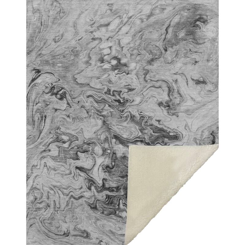 Premium Machine Washable Abstract Watercolor Sherpa Throw Blanket