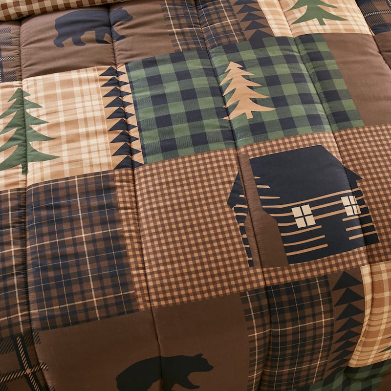 Donna Sharp Brown Bear Cabin 3-Piece Comforter Set