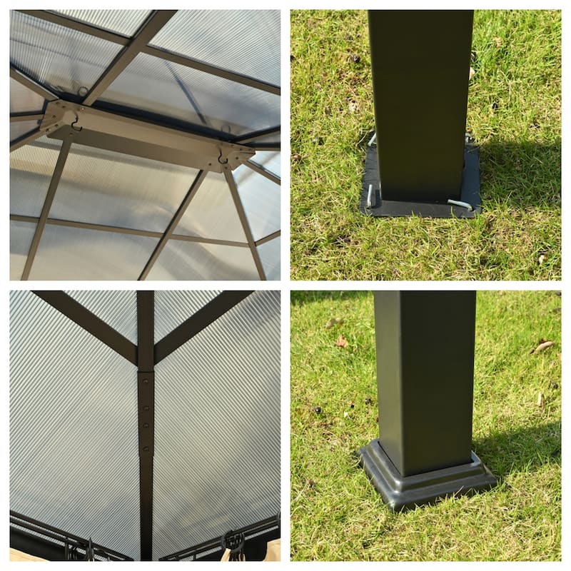 Outdoor Gazebo w/ Aluminum Frame,Mosquito Netting and Privacy Screens