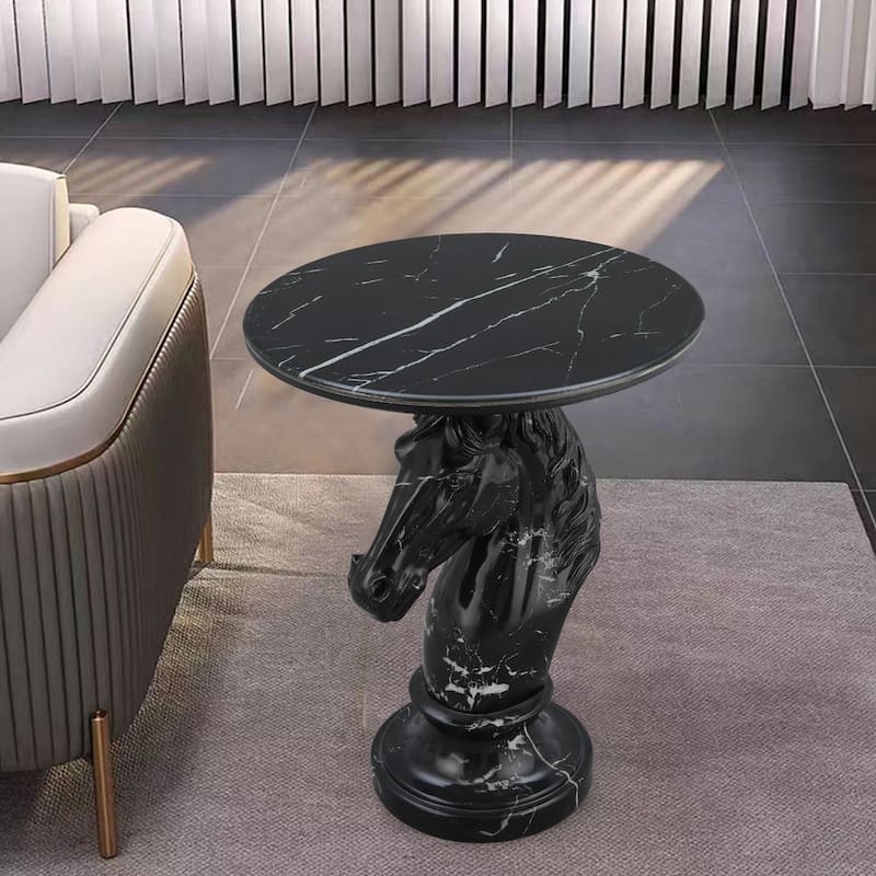 Horse Head Accent Table Animal Statue End Tables Livingroom