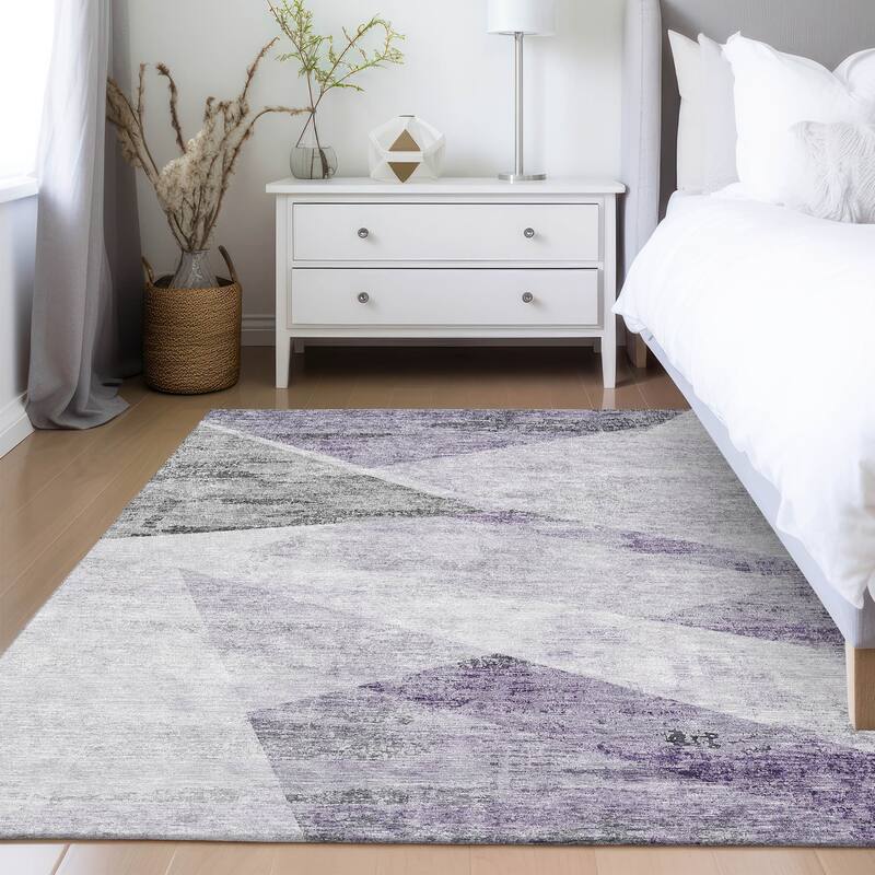 Machine Washable Indoor/ Outdoor Chantille Contemporary Geo Rug