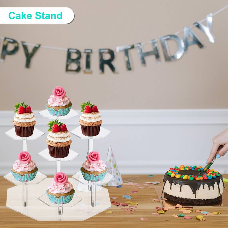 Acrylic Display Stand for Figures, 7 Tier Acrylic Showcase Stand Clear