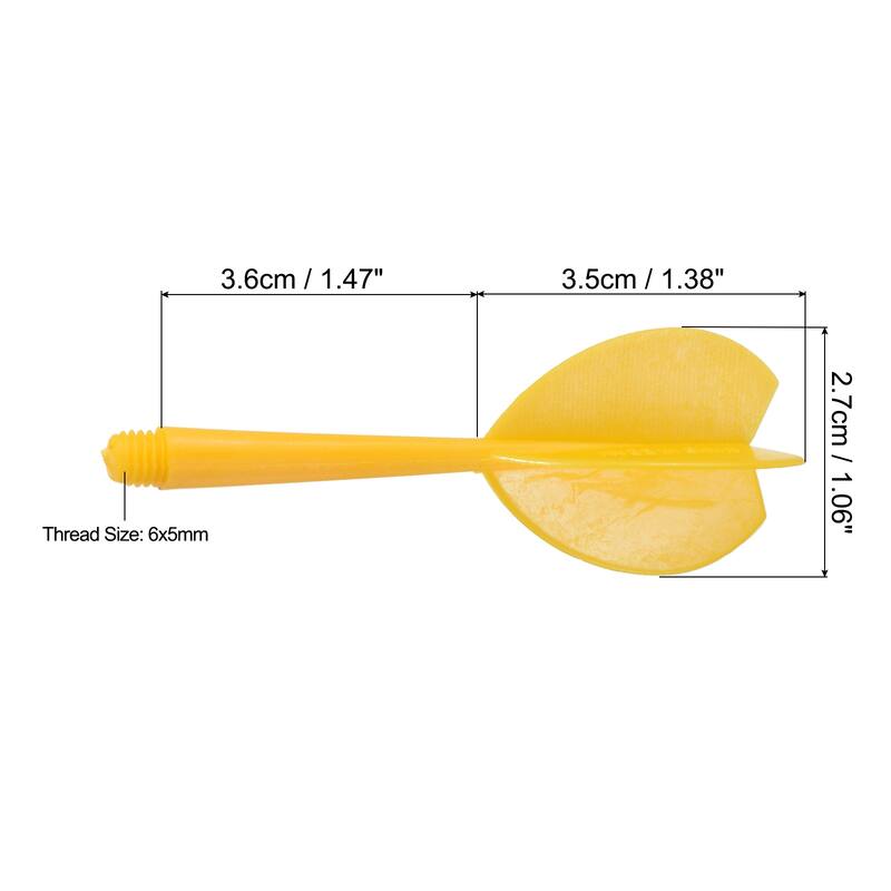 Integrated Dart Shaft & Flights, 9 Pack Plastic Dart Flight Set - Yellow