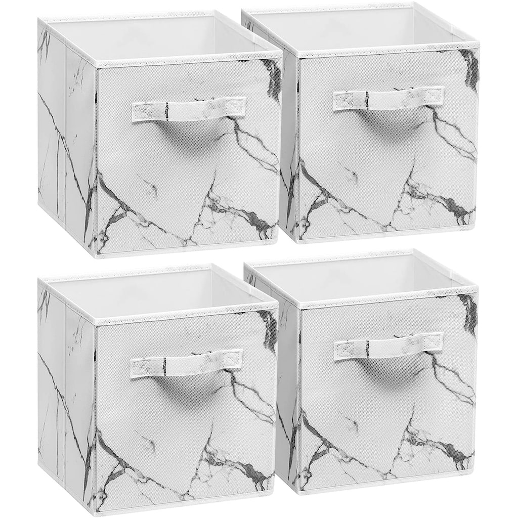 Collapsible Storage Cube - Four Pack - Marble White