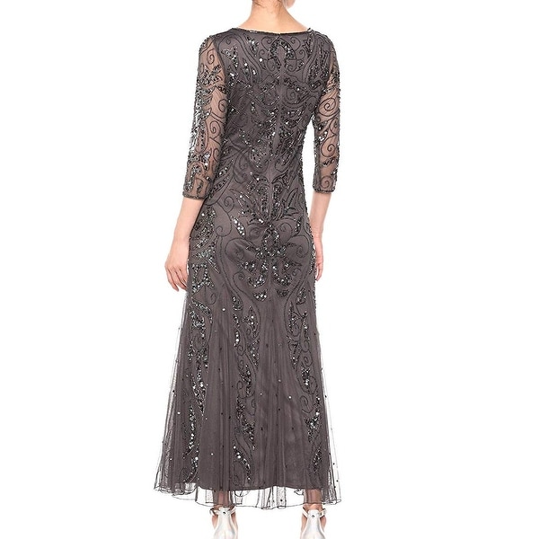 pisarro nights illusion neck sequin gown