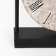 preview thumbnail 10 of 9, Raja Matte Black Metal w/ Wood Table Clock - 10.4L x 3.2W x 11.0H