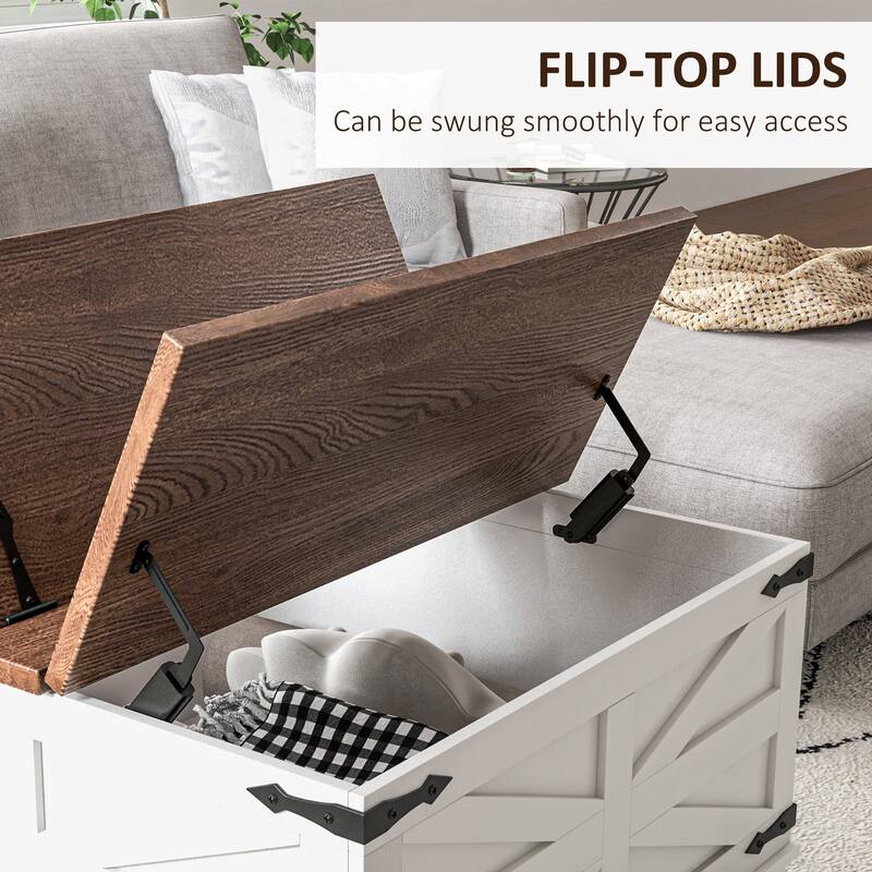 Coffee Table With Storage, Large Square Coffee Table