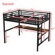 preview thumbnail 4 of 10, Black Sturdy Metal Full Loft Bed with Desk,USB and LED