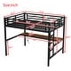 preview thumbnail 4 of 10, Space-Saving Metal Full Loft Bed with Desk,Power Outlet and LED Lighted
