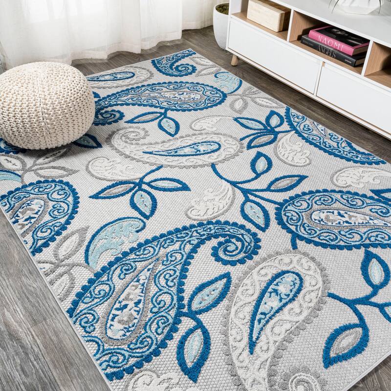 JONATHAN Y Gordes Paisley High-Low Indoor/Outdoor Area Rug