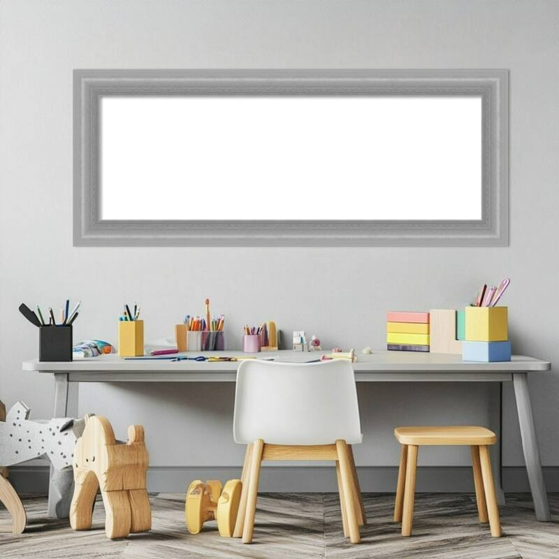 Amanti Art Peak Polished Nickel Narrow Framed Dry Erase Magnetic Board