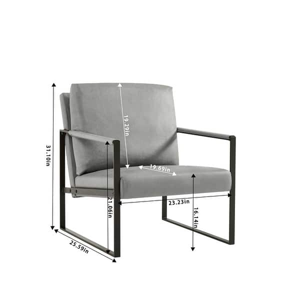 slide 2 of 24, Homy Lin Living Room, Office or The Reception Area PVC Leather Accent arm Chair with Extra Thick Padded backrest Grey