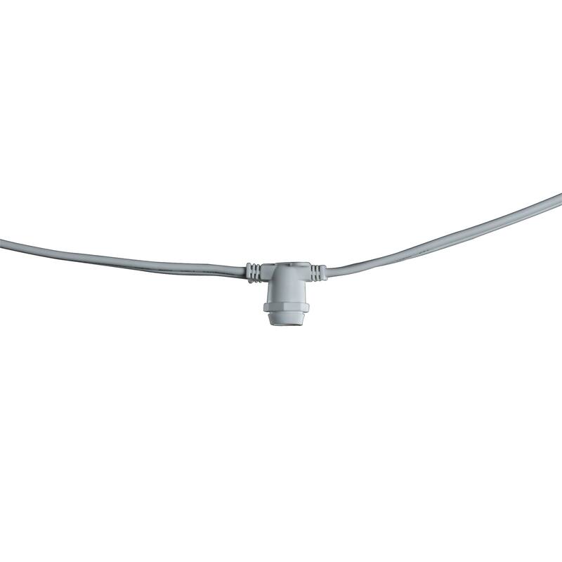 Bulbrite 25 ft Indoor/Outdoor 15-Socket (E12) Decorative String Light Kit, White - String Base Only(Bulbs not Included)