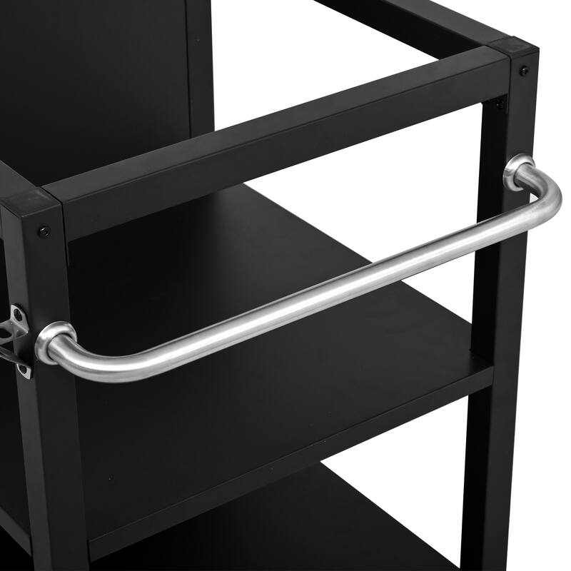 76 Inch Outdoor Grill Cart with Storage Drop Leaf Hooks and Bottle Opener