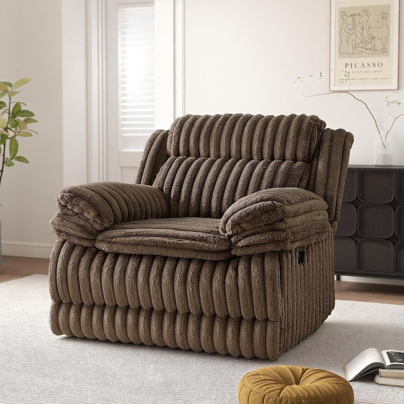 Roundhill Furniture Ardello Manual Recliner with Wide-Wale Corduroy Upholstery