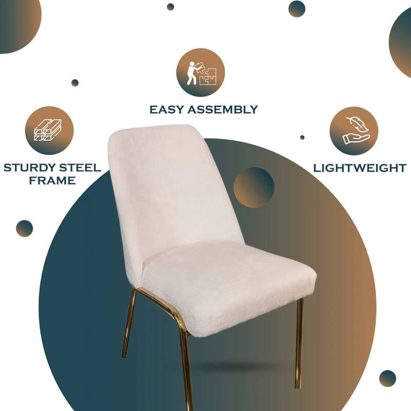 Lumen Modern Upholstered Kitchen Dining Chair with Gold Steel Legs Ergonomic Accent Chair
