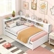 preview thumbnail 5 of 7, Twin Size Daybed Platform Bed Frame with Trundle and Bedside Shelves