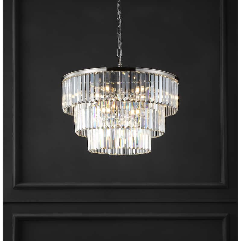 SAFAVIEH Couture Karissa Art Deco 3 Tier Chandelier - 24 IN W x 24 IN D x 21 / 69 IN H