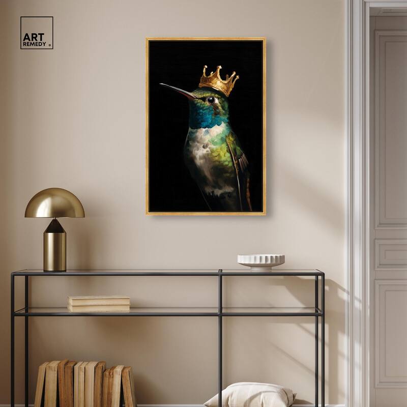 Crowned Azure Bird I Canvas by Art Remedy