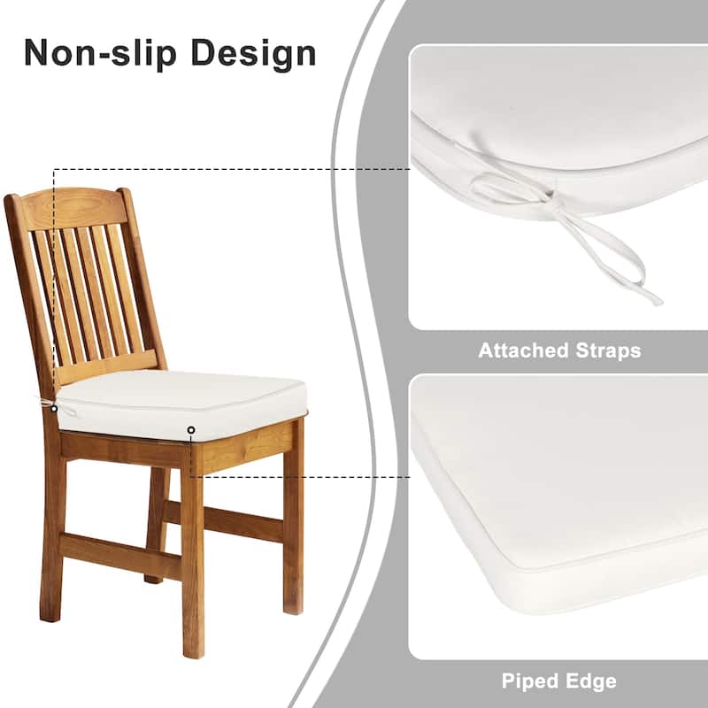 Aoodor Outdoor Dining Chair Cushions Set of 4, Outdoor Chair Pads with Ties, 20 x 19 inch - 20"x19"