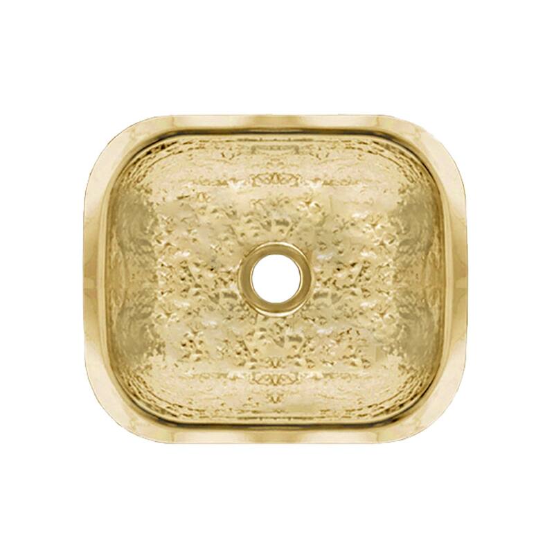 Whitehaus Entertainment/Prep 13-5/8" Single Basin Undermount Kitchen - Hammered Brass
