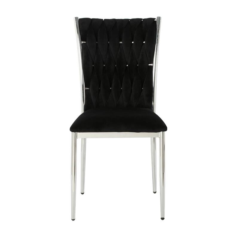 Modern Simple Velvet Dining Chair, Family Bedroom Stool Back Student Table Chair, Metal Chair Legs (Set Of 4)