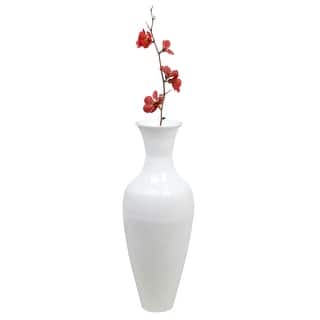 37" Tall Floor Vase, Modern Bamboo Flower holder for Living Room Entryway Classic Floor Decor for Home or Office