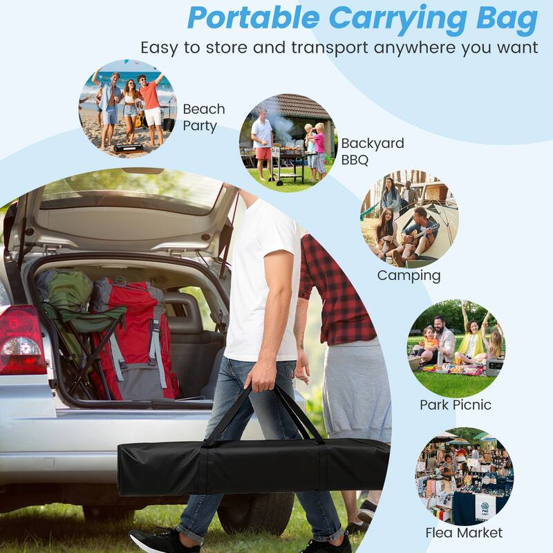 Gymax 10 FT x 10 FT Pop-Up Canopy Tent w/ Mesh Netting Carry Bag 8