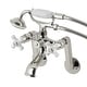 preview thumbnail 26 of 34, Kingston Brass Tub Wall Mount Clawfoot Tub Faucet with Hand Shower Polished Nickel