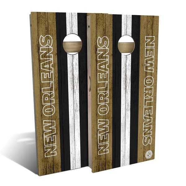slide 2 of 9, New Orleans Football Outdoor Cornhole Board Set Backyard 2x4 - NO Accessories