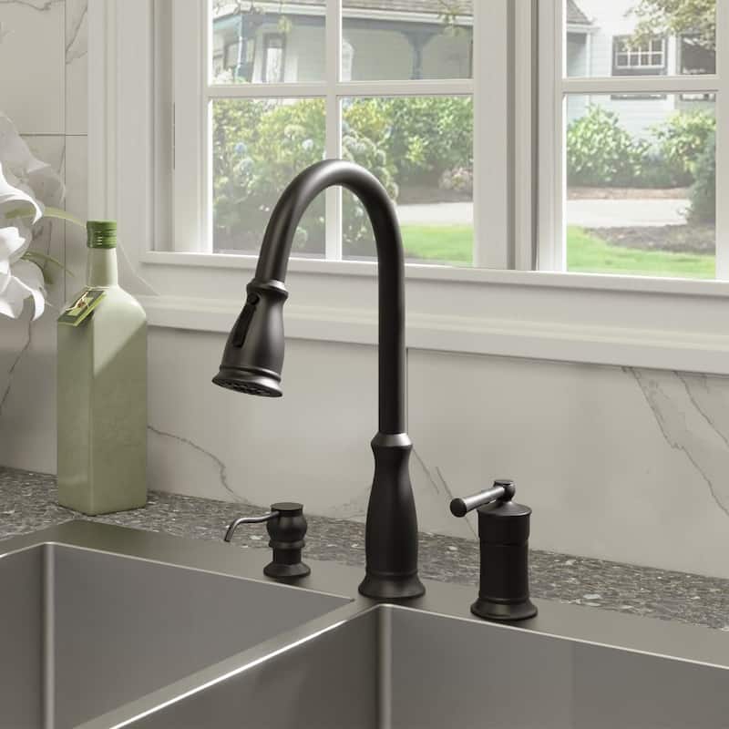 Clihome 3 Function Widespread Single Handle Kitchen Faucet