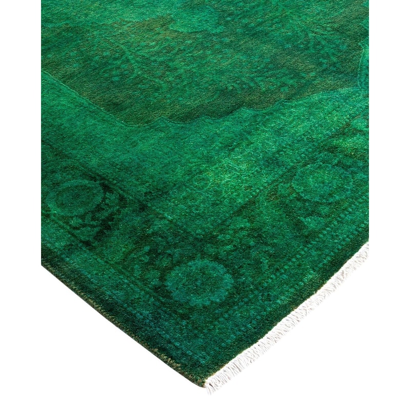 Contemporary Overdyed Wool Hand Knotted Area Rug - 3' 1" x 5' 3"