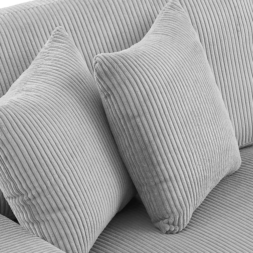 Corduroy Modular Sectional Sofa Set With Ottoman