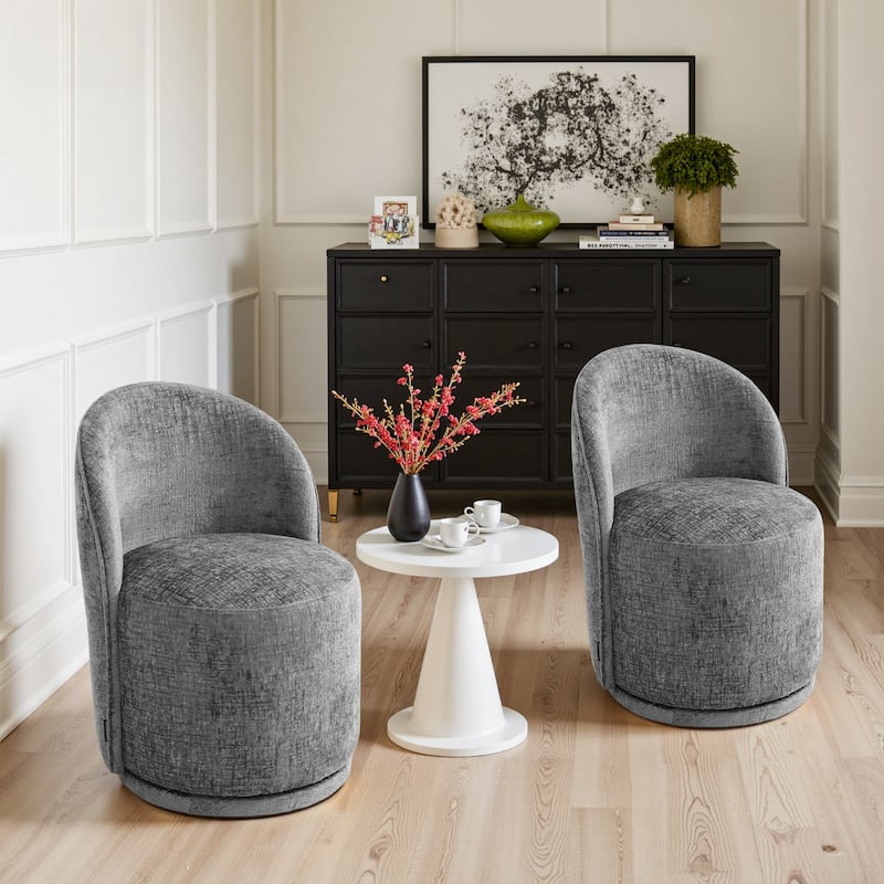 Modern Armless 360-Degree Swivel Dining Chair Barrel Chair