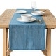 preview thumbnail 25 of 47, over&back Washed 100% Linen Table Runner - Machine Washable 18 x 90 - Blue