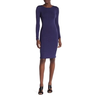 navy long sleeve midi dress