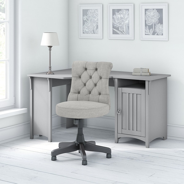 The Gray Barn Lowbridge Corner Work Desk with Mid-back Tufted Office Chair. Opens flyout.