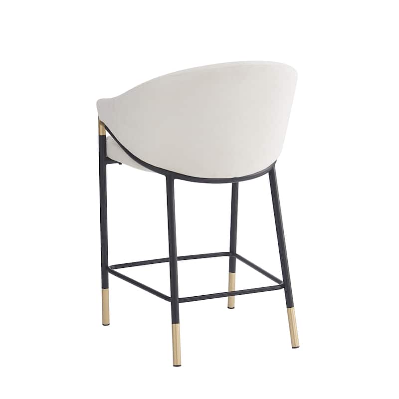 Christopher Knight Home - Soleil Modern 26" Seat Height Bar Stool with Curved Armrests & Gold Accents