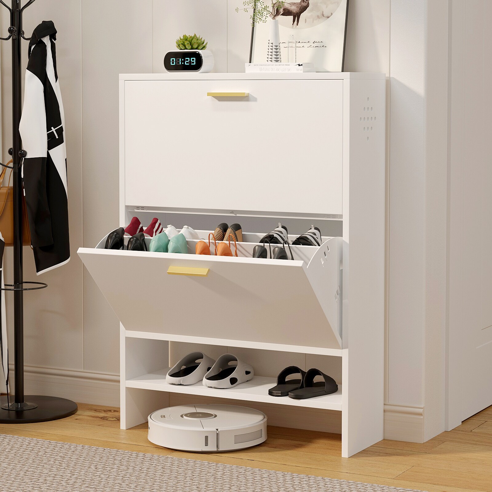 Mirrored shoe cabinet aldi top