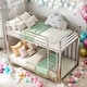 preview thumbnail 2 of 8, Twin over Twin Modern Design Metal Bunk Bed, Low Bunk Bed with Ladder, Easy Assembly, Metal Frame Construction, Silver