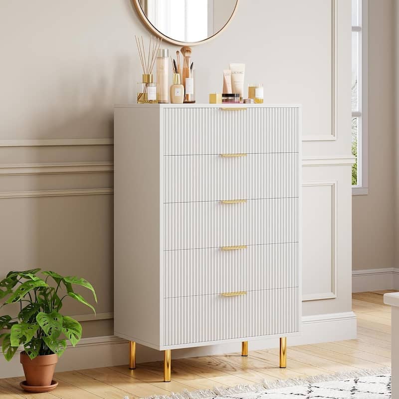 Modern Design 5 Drawer Dresser, Storage Cabinet for Bedroom, Living Room, Closet, Hallway